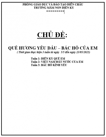 VSDD và KHGDCĐ quê hương bác hồ từ ngày 5 đến 23 tháng 5 năm 2025,bé c